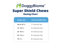 Thumbnail for Dosing Chart of DoggyBiome Super Shield Chews
